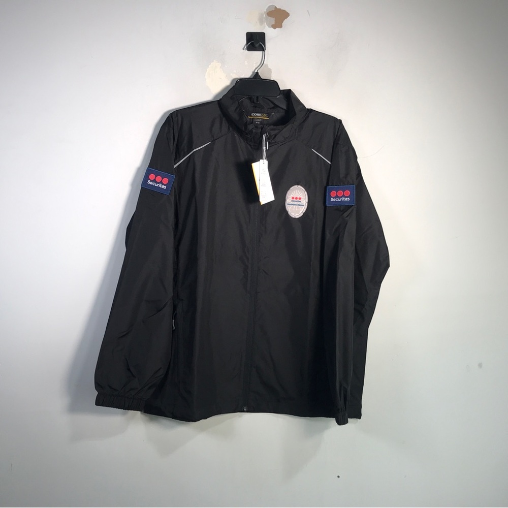Core 365 Security Reflective Windbreaker Jacket, Men's Size M - Black